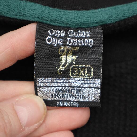 One Color One Nation Sweater Mens 3XL Black Long Sleeve Pullover Waffle Knit - Picture 2 of 16